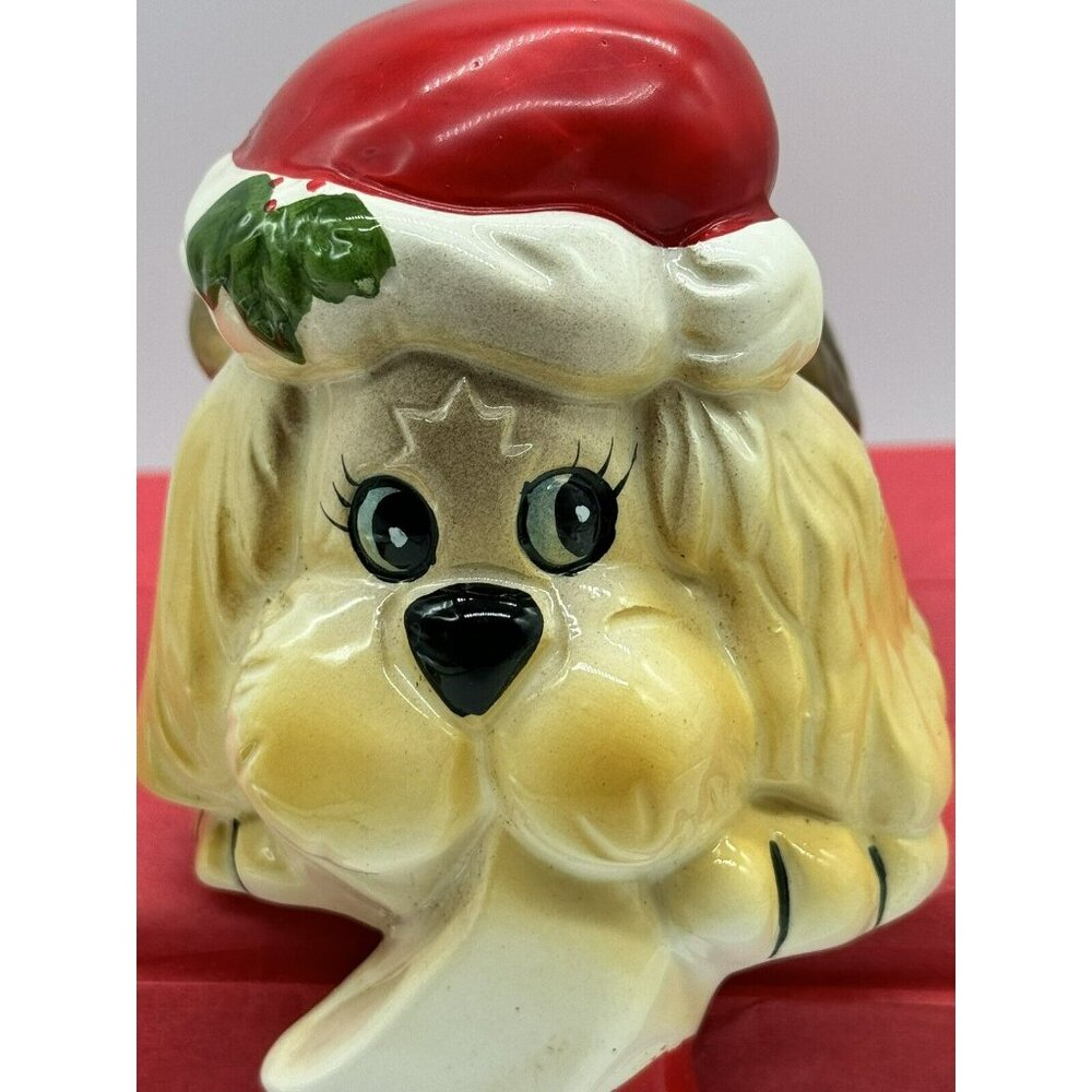 House of Lloyd Dog Christmas Stocking Holder Shelf Sitter Figurine Vintage - Picture 3 of 11